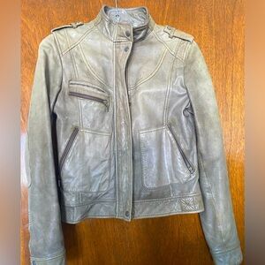 Cole Haan leather bomber jacket